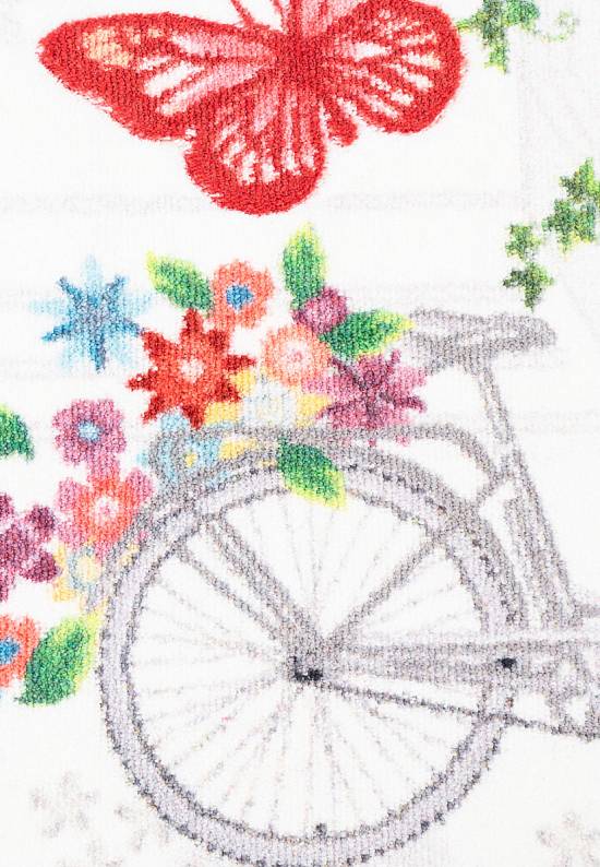Коврик для ванной в стиле прованс Flower Basket 01 White