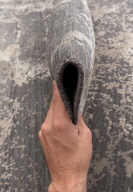Дизайнерский ковер ручной работы 8/8-RWB ESK-411-Medium Gray/White Sand