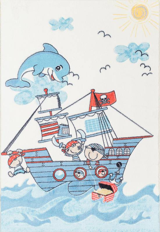Детский ковер с ворсом Treasure Ship 01 Blue