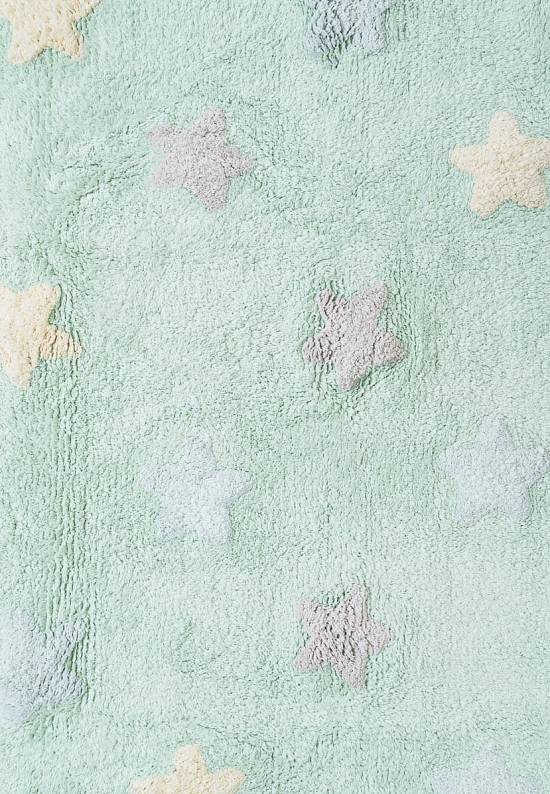 Детский стираемый ковер Stars Tricolor Mint