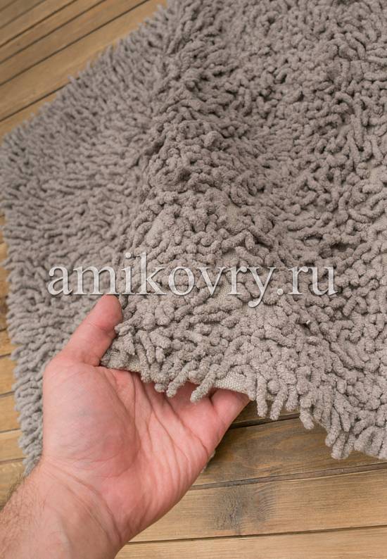 Серый коврик для ванной из хлопка Dion-Grey