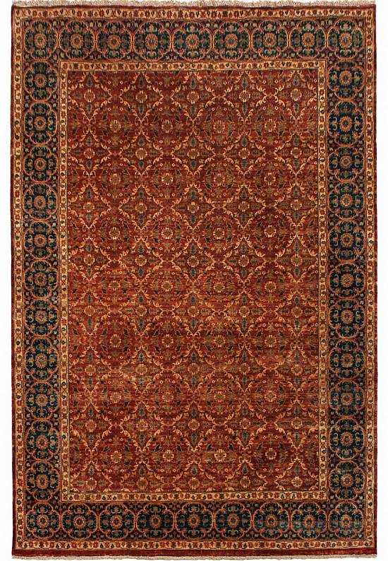 Индийский ковер ручной работы 10 /14 Moghal 36-Rust/Blue