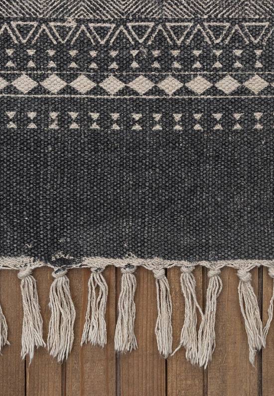 Безворсовый ковер из хлопка JHC-17-01 natural-dark grey