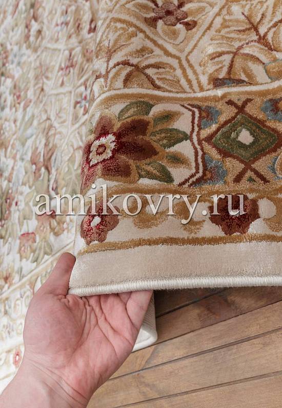 Бельгийский рельефный ковер из вискозы 02C062-Ivory