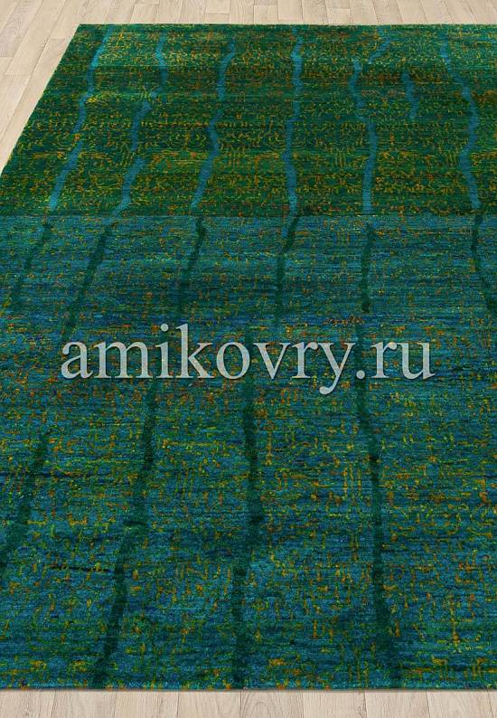 Индийский ковер из шелка SR-35A-3-Blue/Green