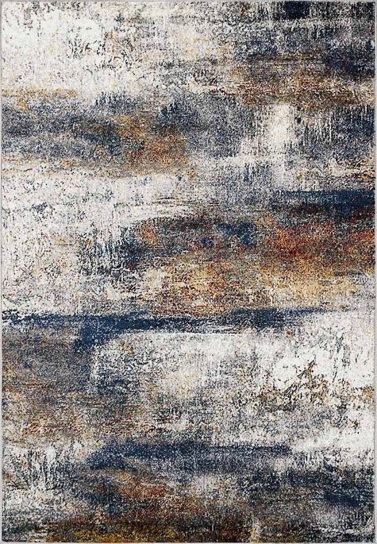 Современный синтетический ковер D821-Gray-Red