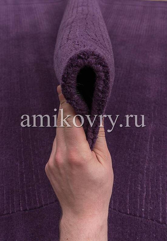 Однотонный шерстяной ковер Purple