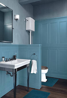 комплект ковриков для ванной в интерьере Confetti Bath Maximus Flora 2569 Ink Blue PS