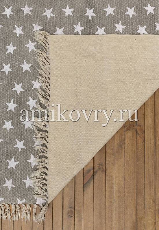 Безворсовый ковер ручной работы JC International JHC-01 grey-white multi stars