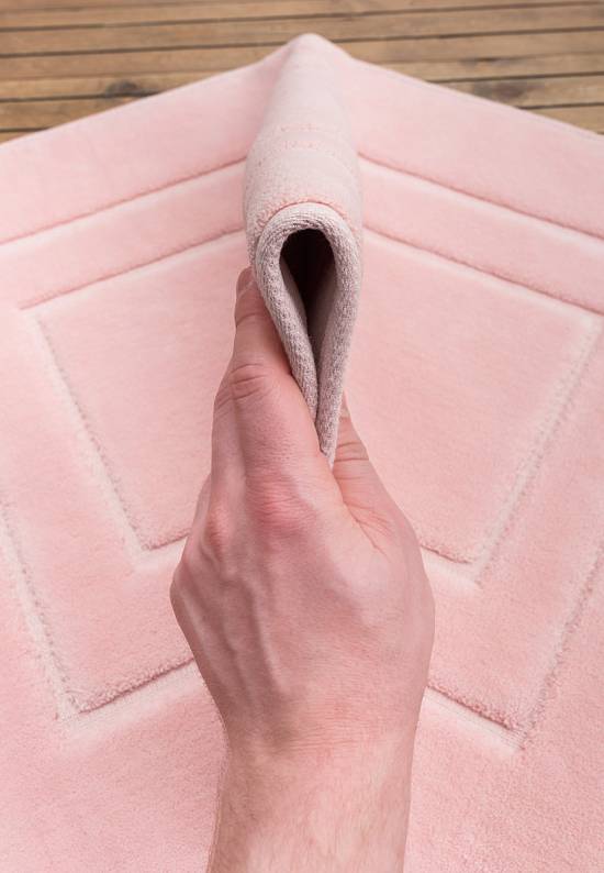 Розовый коврик для ванной из хлопка Ekose-Pink