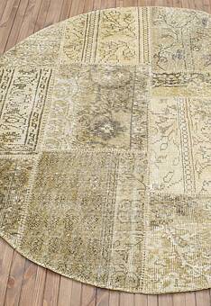 безворсовый ковер в перспективе Antik Patchwork 121-Lime Yellow