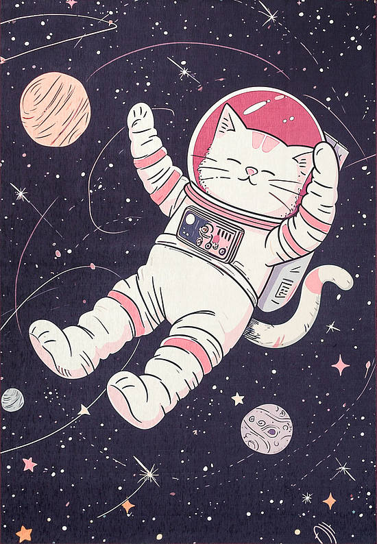 Безворсовый ковер для подростка Space Cat
