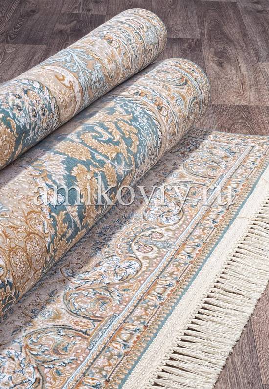 Иранский высокоплотный ковер 146-Light Blue