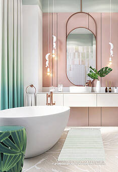 коврик для ванной в интерьере Irya Bath Martil-Green