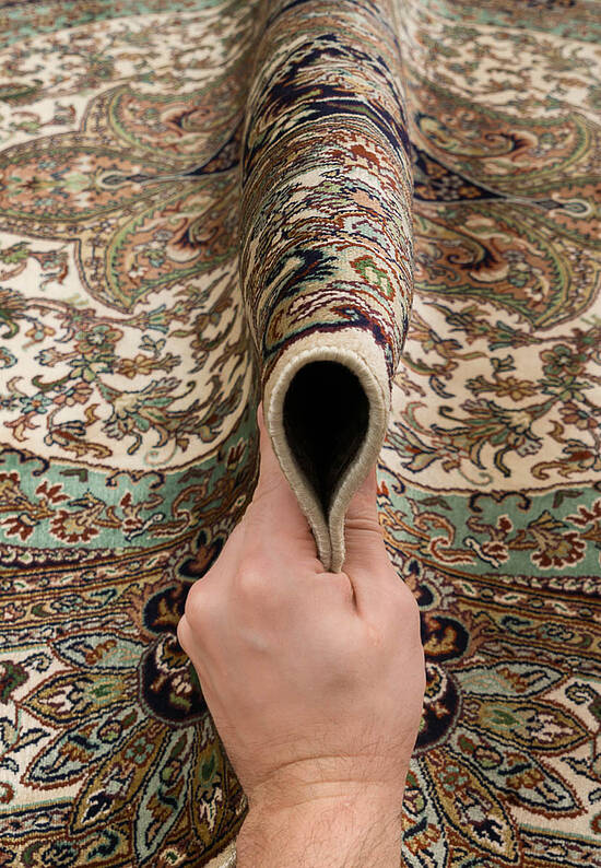 Шелковый ковер ручной работы IIST-GI9CKE92J Kashan Blue