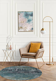 безворсовый ковер в интерьере Gulf LG3303-L36 круг