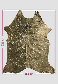 размер натуральной шкуры коровы хай-тек Золото на чёрном 1146