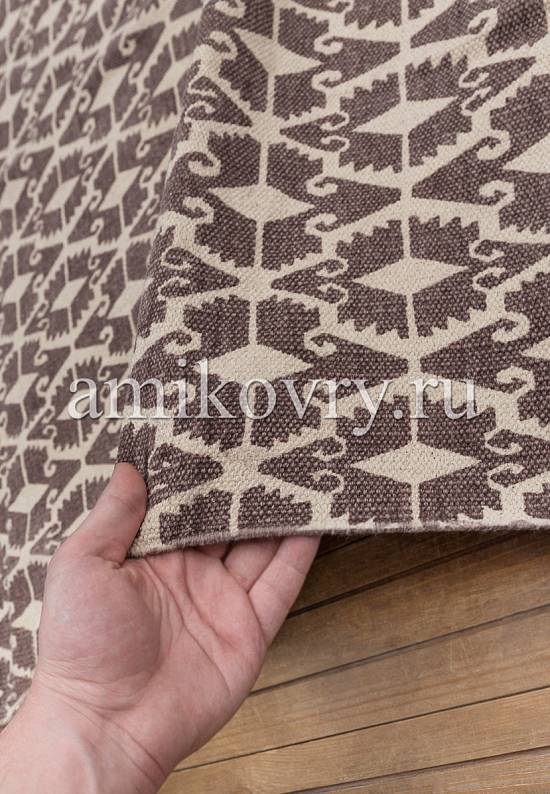 Безворсовый ковер ручной работы из Индии JHC-07 natural-chocolate kilim discount1