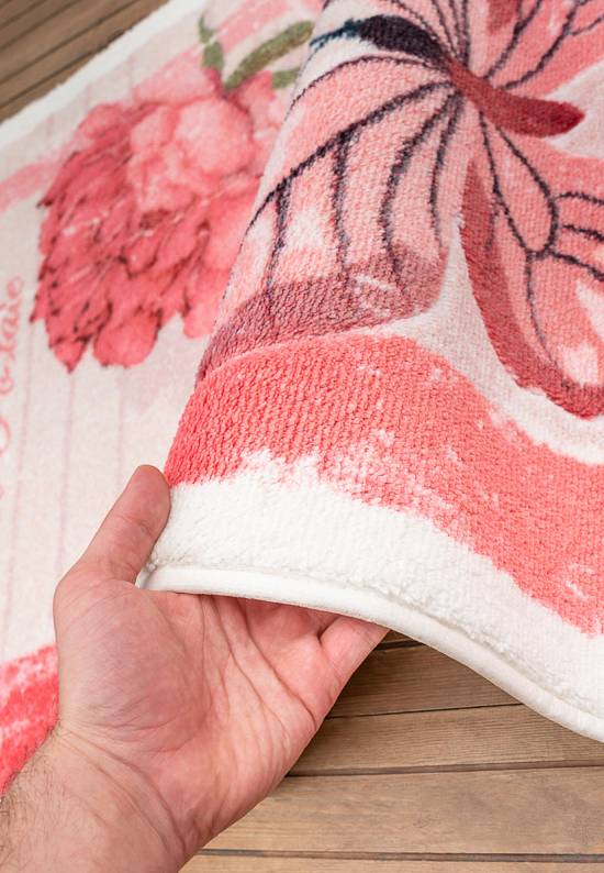 Розовый коврик для ванной Carte Postale 01 Pink