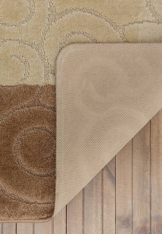 Бежево-коричневый комплект ковриков для ванной и туалета Sile 2546 Light Brown PS