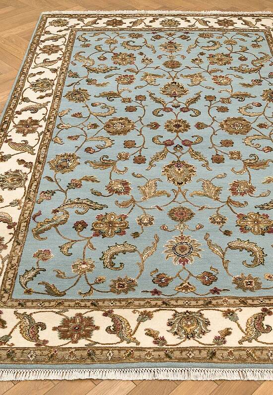 Элитный ковер ручной работы 10/10 RS-03-2-Light Blue/Ivory