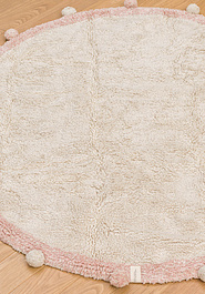 ковер в перспективе Lorena Canals Cotton Pom-poms Vintage Nude