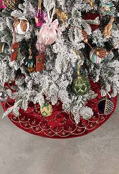 коврик-юбка под ёлку Christmas Tree Skirt Burgundy 120 cm