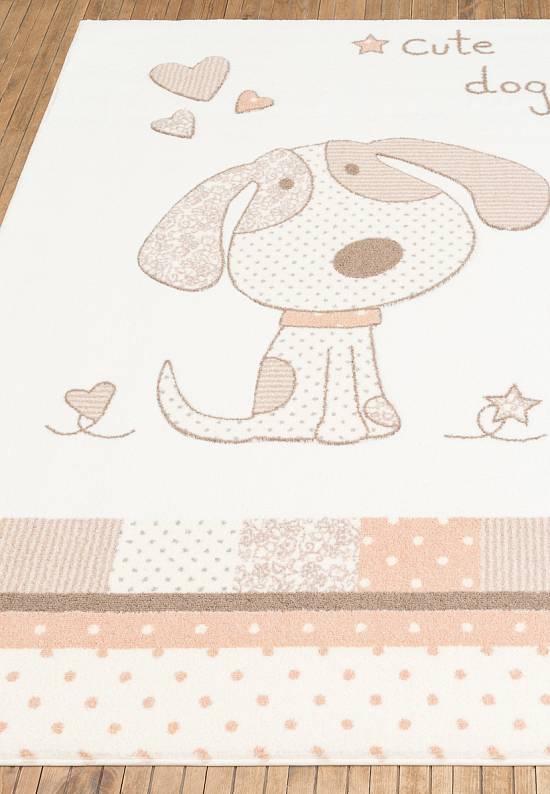 Детский ковер с ворсом Cute Dog 01 Beige
