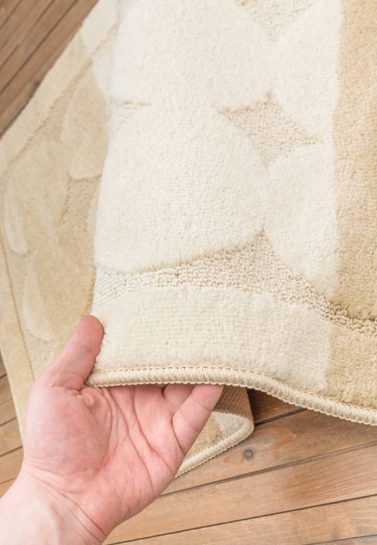 Бежевый комплект ковриков для ванной комнаты и туалета Edremit 2540 Beige BQF