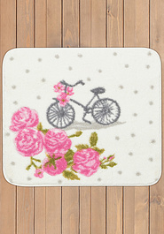 дизайн коврика для ванной Confetti Bath Bella Vintage Bike 05 Dark Pink