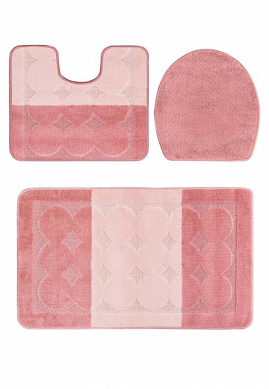 Комплект ковриков для ванной и туалета Edremit 2580 Dusty Rose BQF