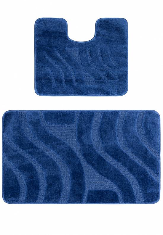 Комплект ковриков для ванной и туалета Symphony 2582 Dark Blue BQ