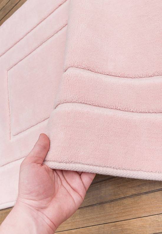 Розовый коврик для ванной из хлопка Ekose-Pink