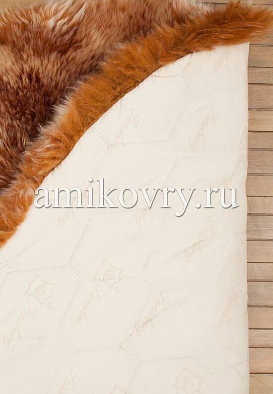 Новозеландская овчина коричнево-снежная круг