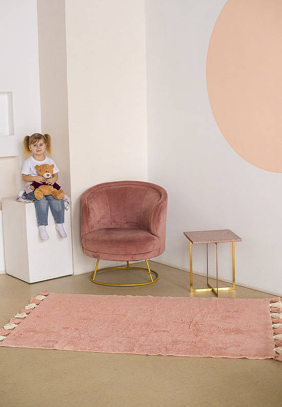 Современный хлопковый ковер Colorful Pink