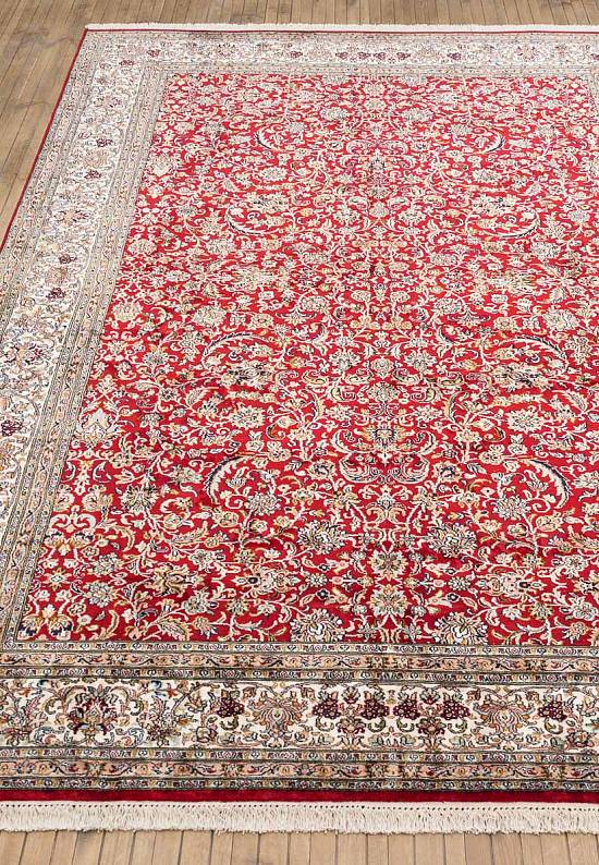 Шелковый ковер ручной работы из Индии 236790-red/beige