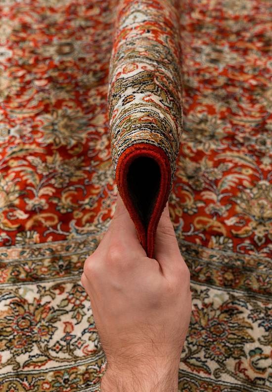 Шелковый ковер ручной работы из Индии 231488-Afshar red/beige