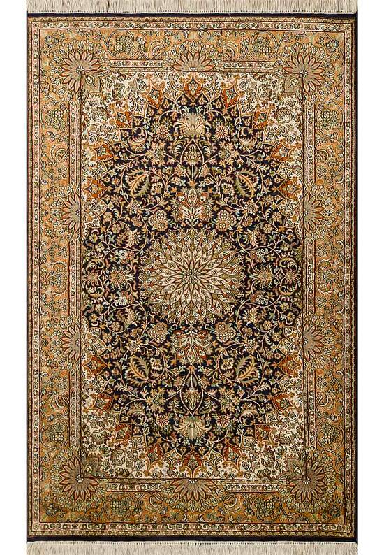 Шелковый ковер ручной работы IIST-GI97K2527 Kashan Blue