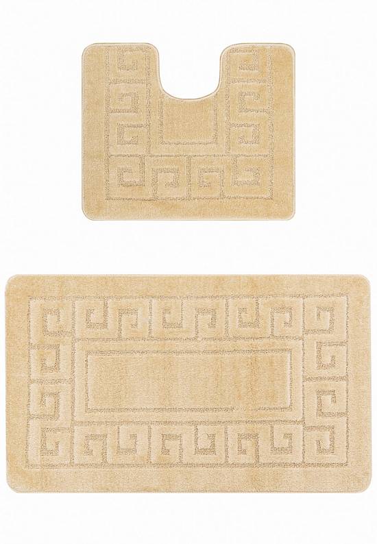 Бежевый комплект ковриков для ванной и туалета Ethnic 2540 Beige BQ
