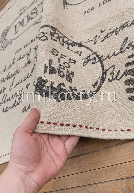 Безворсовый ковер из хлопка JHC-17-12 natural-grey