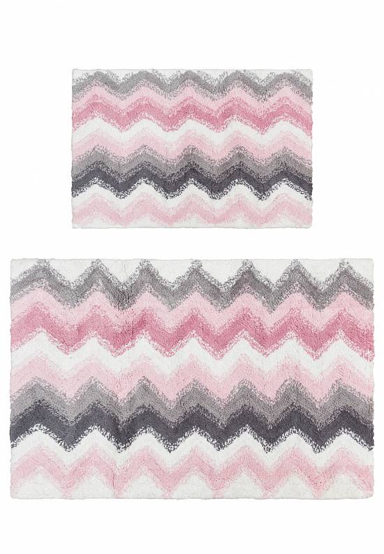 Розовый комплект ковриков для ванной комнаты и туалета Leron-Pink