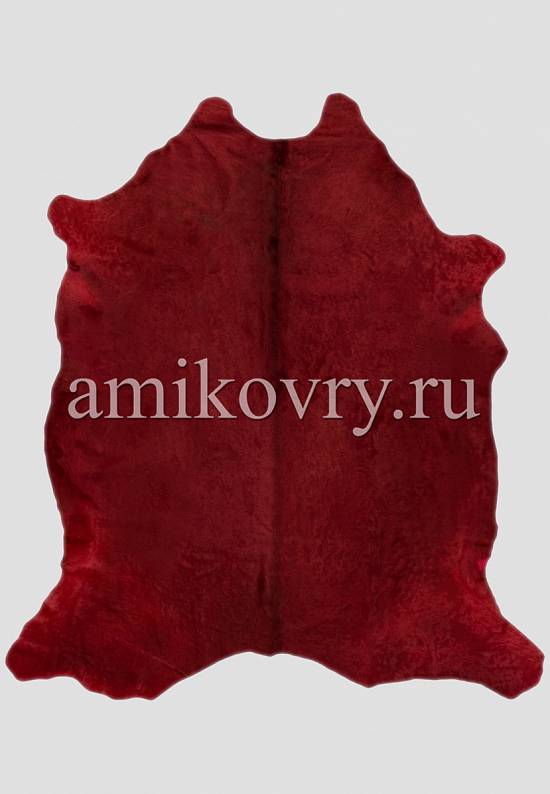 Натуральная шкура коровы Крашенная в красный 699
