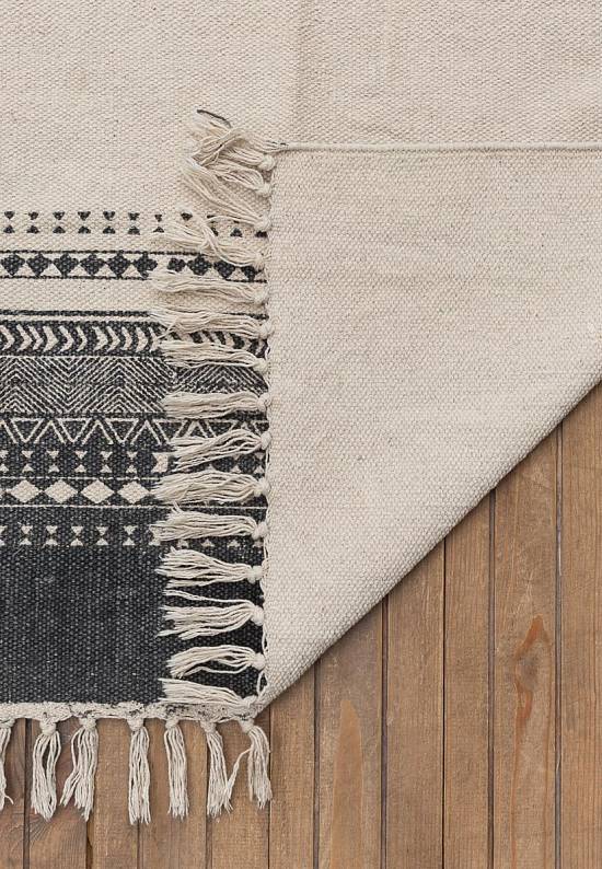 Безворсовый ковер из хлопка JHC-17-01 natural-dark grey