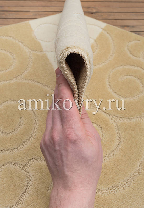 Бежевый комплект ковриков для ванной комнаты и туалета Sile 2540 Beige PS