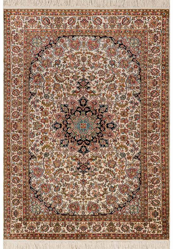 Шелковый ковер ручной работы из Индии 229688-Saroukh beige/blue