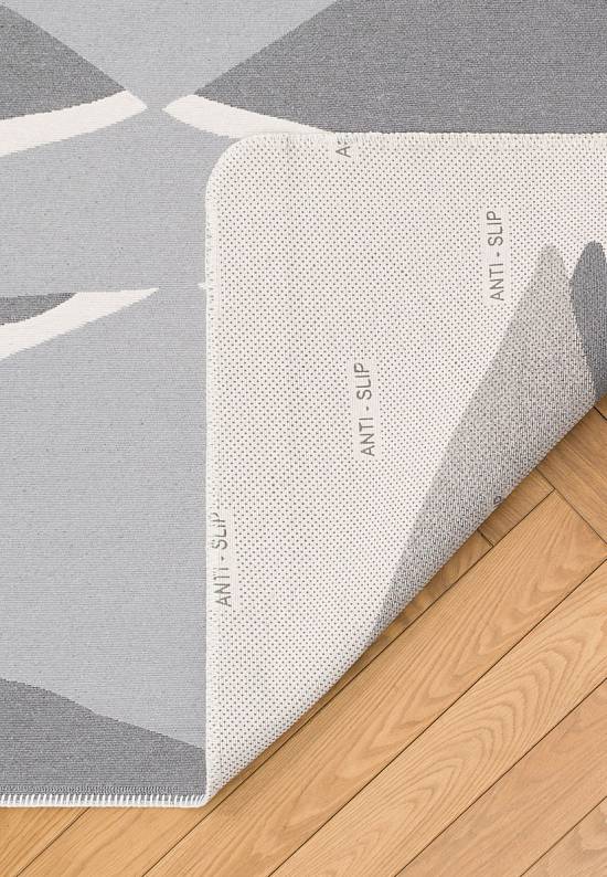 Безворсовый ковер из хлопка ARN 09 Grey White