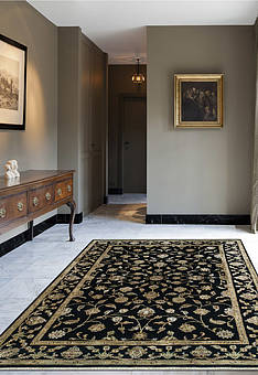 ковер в интерьере Kashan gold Black
