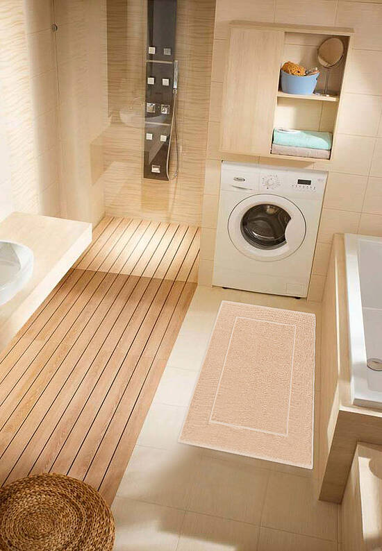 Бежевый коврик для ванной из хлопка Beige