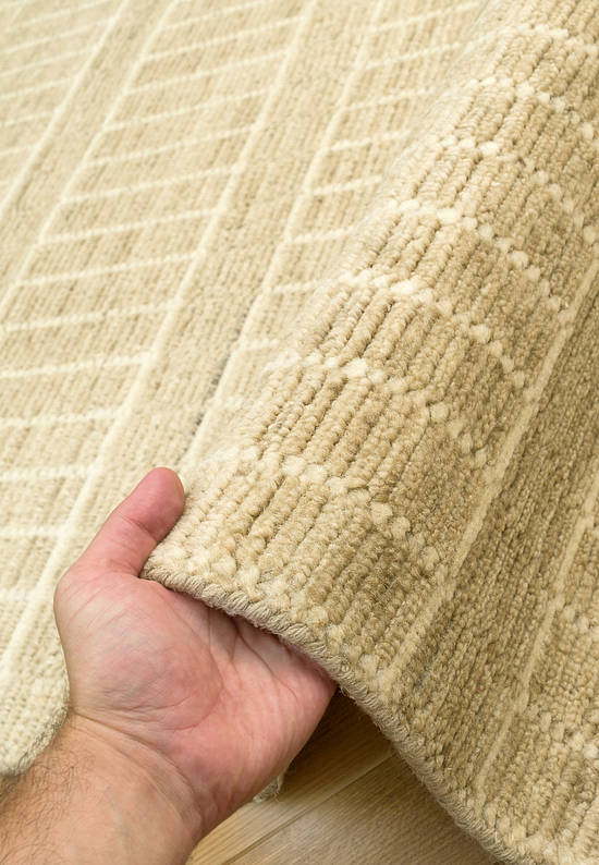 Однотонный ковер ручной работы HWL-186-Clay/Natural White