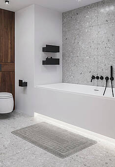 коврик для ванной в интерьере Confetti Bath Maximus Ethnic 2503 Opal Grey